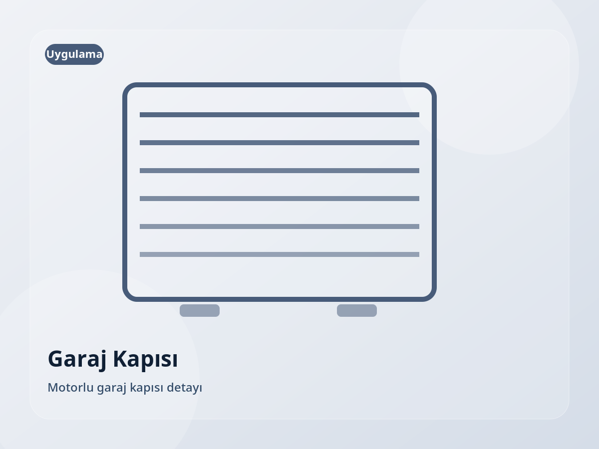 Motorlu garaj kapısı detayı