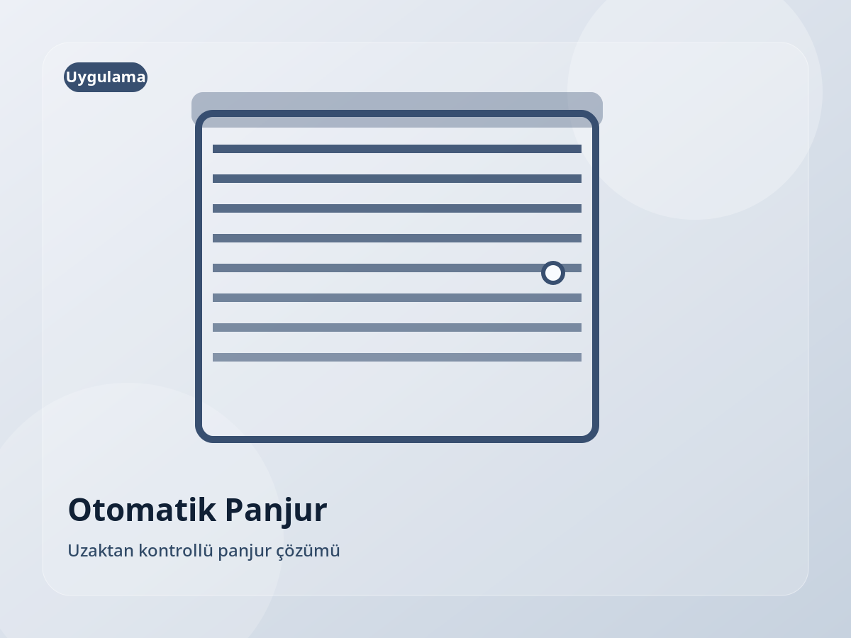 Uzaktan kontrollü panjur çözümü